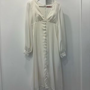Verge Girl White Button Zip Dress